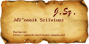 Jánosik Szilviusz névjegykártya
